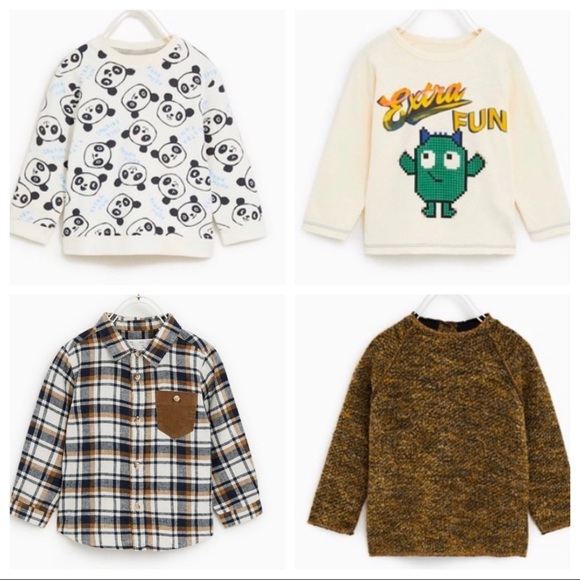 Zara Other - 4 pc baby Zara bundle sweaters/shirts 12-18months